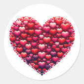 Sticker Rond Symbole classique d'amour du coeur rouge (Devant)