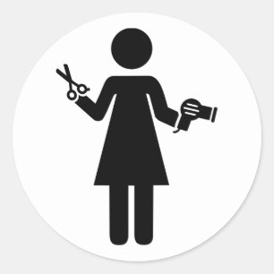 Sticker Rond Symbole coiffeur