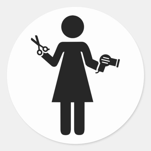 Sticker Rond Symbole coiffeur (Devant)