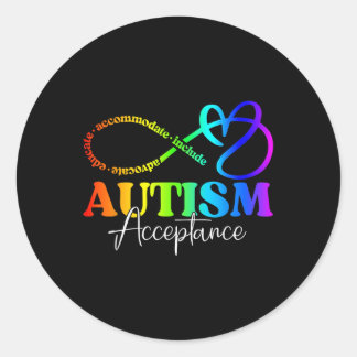 Sticker Rond Symbole d'acceptation de la sensibilisation sur l'