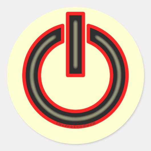 Sticker Rond Symbole d'alimentation (Devant)