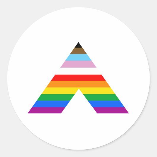 STICKER ROND SYMBOLE D'ALLIÉ LGBTQ POC (Devant)