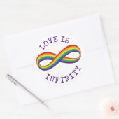 Sticker Rond Symbole d'amour arc-en-ciel infini Gay pride perso (Enveloppe)