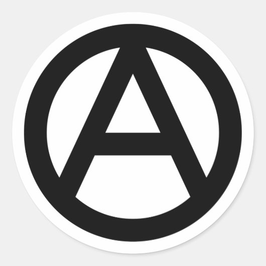 Sticker Rond Symbole d'anarchie NOIRE (Devant)