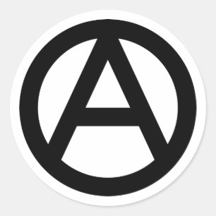 Sticker Rond Symbole d'anarchie NOIRE