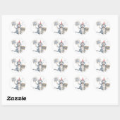 Sticker Rond Symbole d'anniversaire du chat gris - Anniversaire (Feuille)