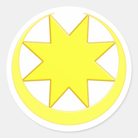 Sticker Rond Symbole d'Astarte Ishtar (Devant)