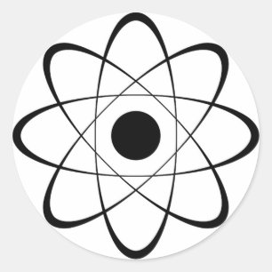 Sticker Rond Symbole d'atome stylisé