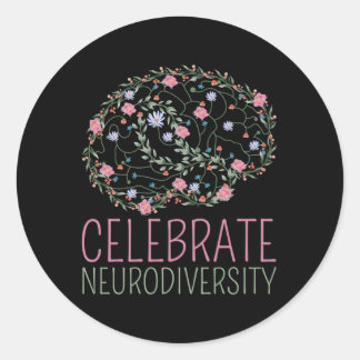 Sticker Rond Symbole d'autisme infini Célébrer la neurodiversit