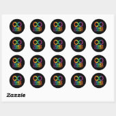 Sticker Rond Symbole d'autisme infini Embrasser la neurodiversi (Feuille)