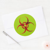 Sticker Rond Symbole d'avertissement de danger biologique (Enveloppe)