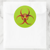 Sticker Rond Symbole d'avertissement de danger biologique (Sac)