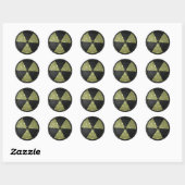 Sticker Rond Symbole d'avertissement radioactif (Feuille)