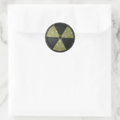 Sticker Rond Symbole d'avertissement radioactif (Sac)