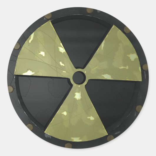 Sticker Rond Symbole d'avertissement radioactif (Devant)