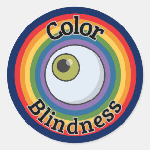 Sticker Rond Symbole d'aveuglement de couleur