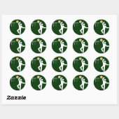 Sticker Rond Symbole de basket-ball (Feuille)
