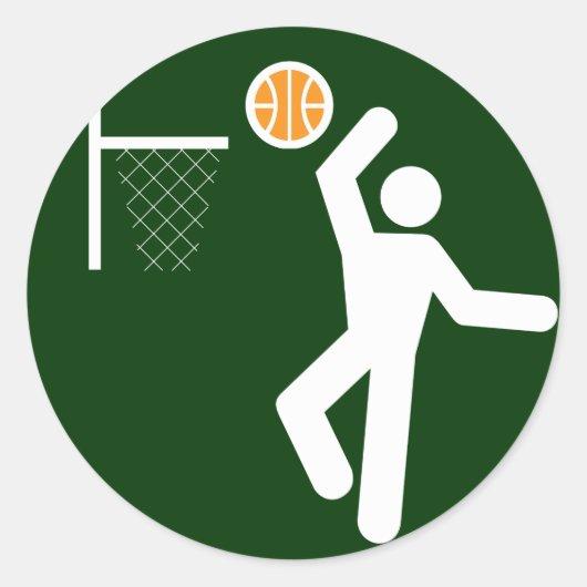 Sticker Rond Symbole de basket-ball (Devant)