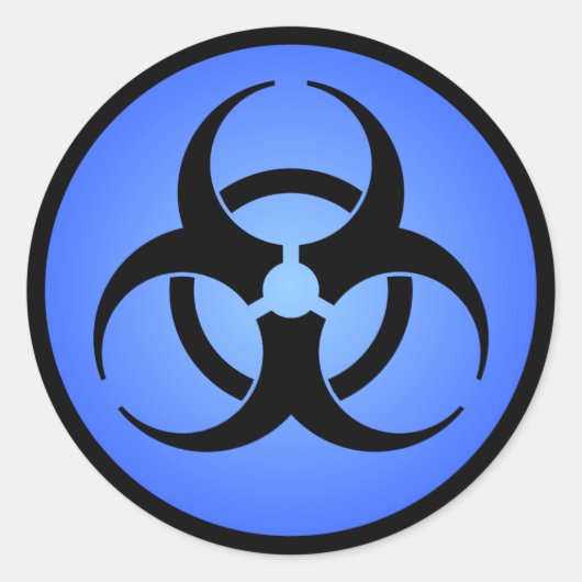 Sticker Rond Symbole de bioaléa bleu (Devant)