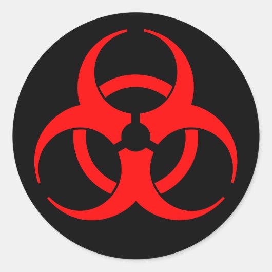 Sticker Rond Symbole de bioaléa rouge (Devant)