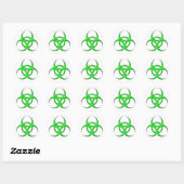 Sticker Rond Symbole de biodanger Lime (Feuille)