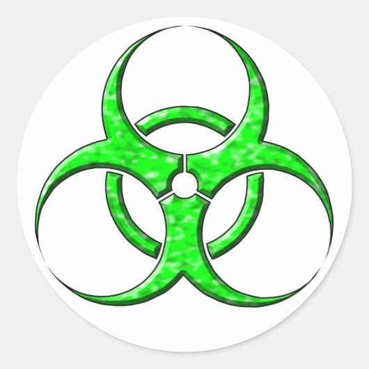 Sticker Rond Symbole de biodanger Lime (Devant)