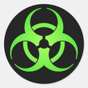 Sticker Rond Symbole de biodanger vert