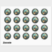 Sticker Rond Symbole de bonne fortune Lucky Amulet (Feuille)