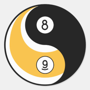 Sticker Rond Symbole de boule de la boule 9 de Yin Yang 8 - jeu