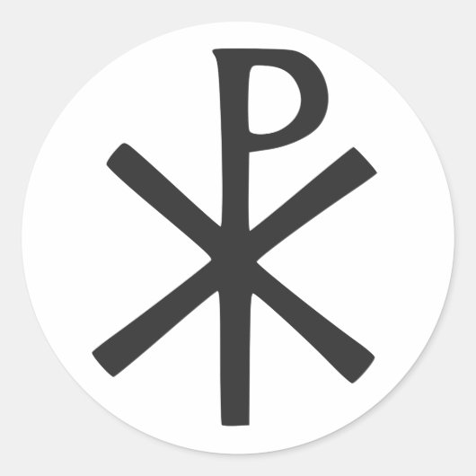 Sticker Rond Symbole de Chi Rho (Devant)