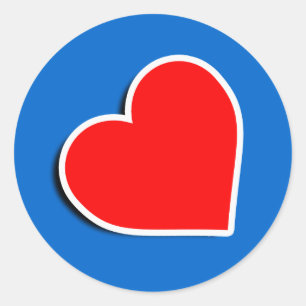 STICKER ROND SYMBOLE DE CŒUR EN CUIR 3D
