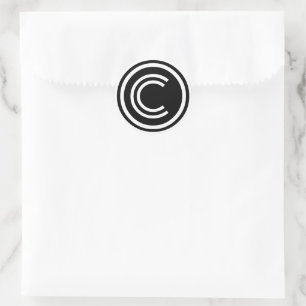Sticker Rond Symbole de copyright