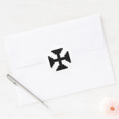 Sticker Rond Symbole de croix noire en art pixelisé