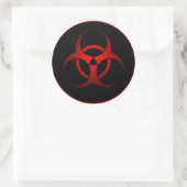 Sticker Rond Symbole de danger biochimique cool rouge et noir (Sac)