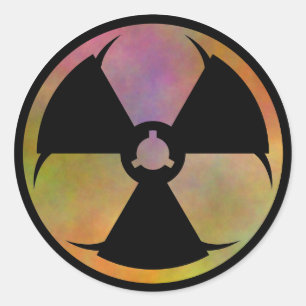 Sticker Rond Symbole de danger de mutation