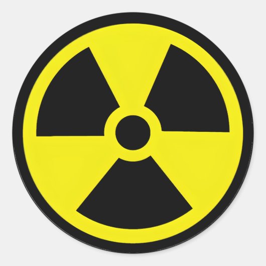 Sticker Rond Symbole de danger de radiation (Devant)