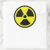 Sticker Rond Symbole de danger de radiation (Sac)
