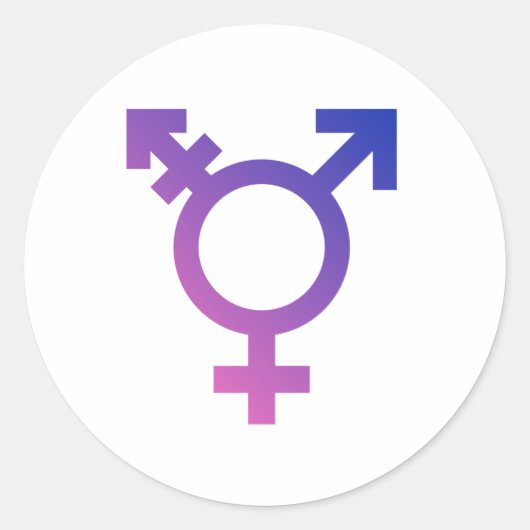 Sticker Rond Symbole de fierté trans (Devant)
