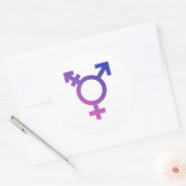 Sticker Rond Symbole de fierté trans (Enveloppe)