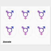 Sticker Rond Symbole de fierté trans (Feuille)