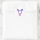 Sticker Rond Symbole de fierté trans (Sac)