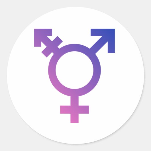 Sticker Rond Symbole de fierté trans (Devant)