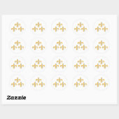 Sticker Rond Symbole de Fleur de Lis (Feuille)