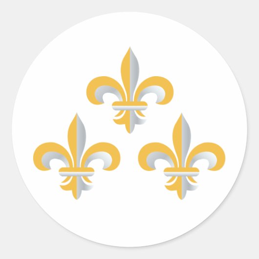 Sticker Rond Symbole de Fleur de Lis (Devant)