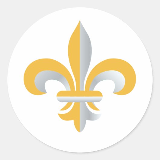 Sticker Rond Symbole de Fleur de Lis (Devant)