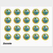Sticker Rond Symbole de Floride (Feuille)