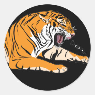 Sticker Rond Symbole de force du tigre
