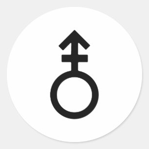 Sticker Rond Symbole de genre androgyne