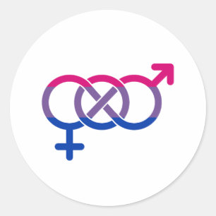 Sticker Rond Symbole de genre bisexuel