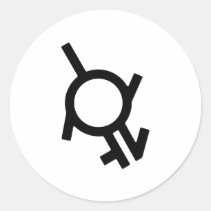Sticker Rond Symbole de genre fluide intergenre et neutrois
